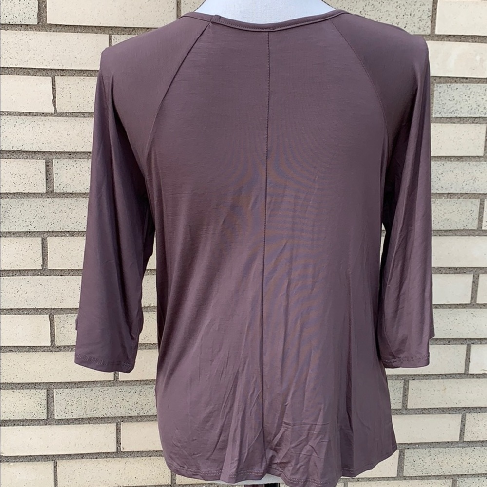 Brown Scoop Neck With Tie Waist Top - Picture 5 of 9